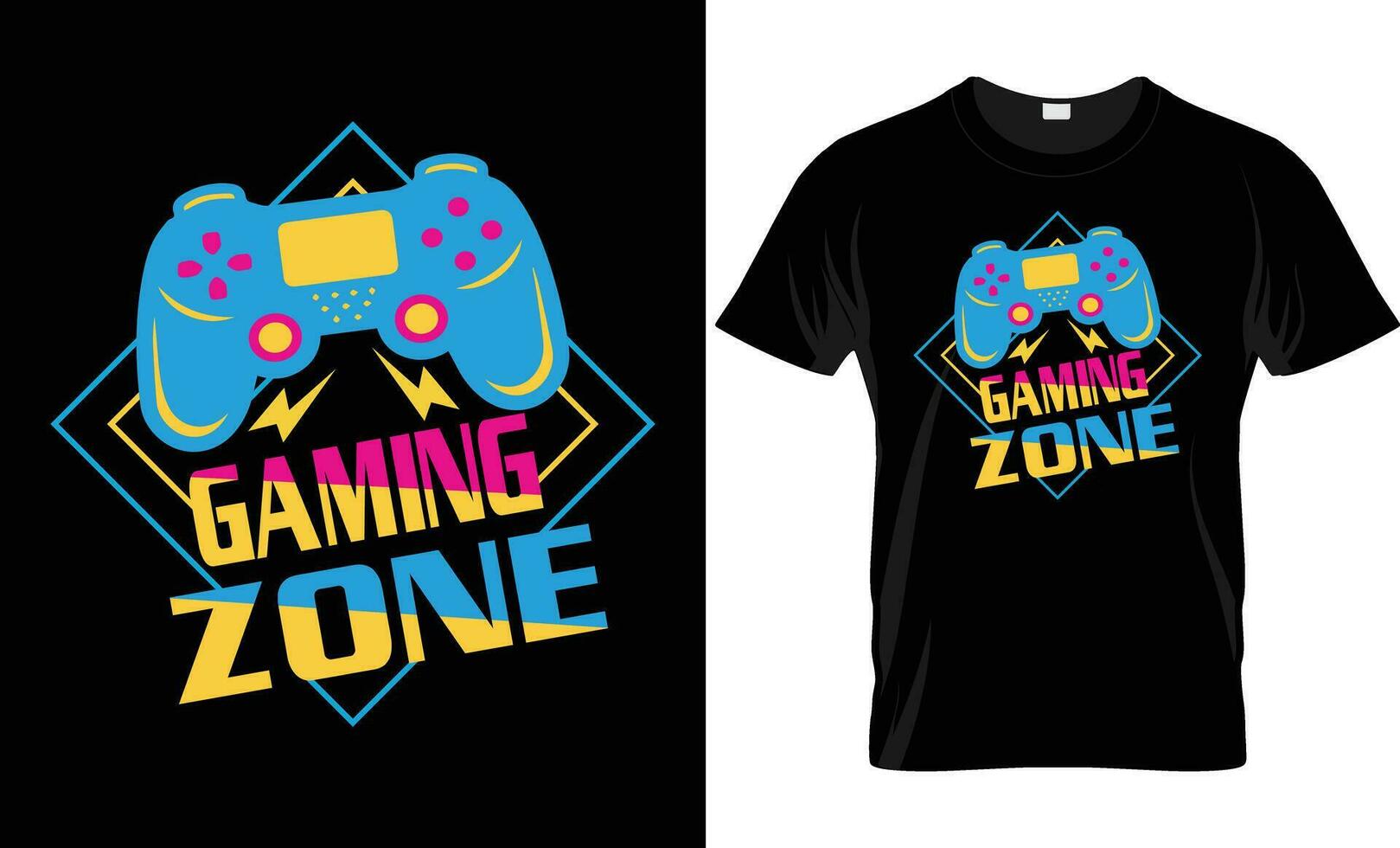 elegant t-shirt en kleding modieus ontwerp met glitchy gamepad, typografie, afdrukken, vector illustratie. globaal stalen.