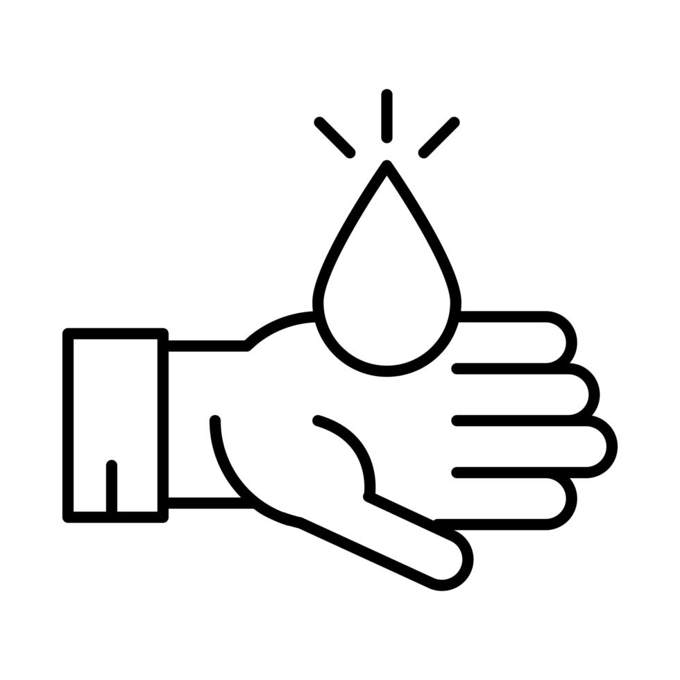 snelle hand met water eid mubarak islamitische religieuze viering lijn stijlicoon vector