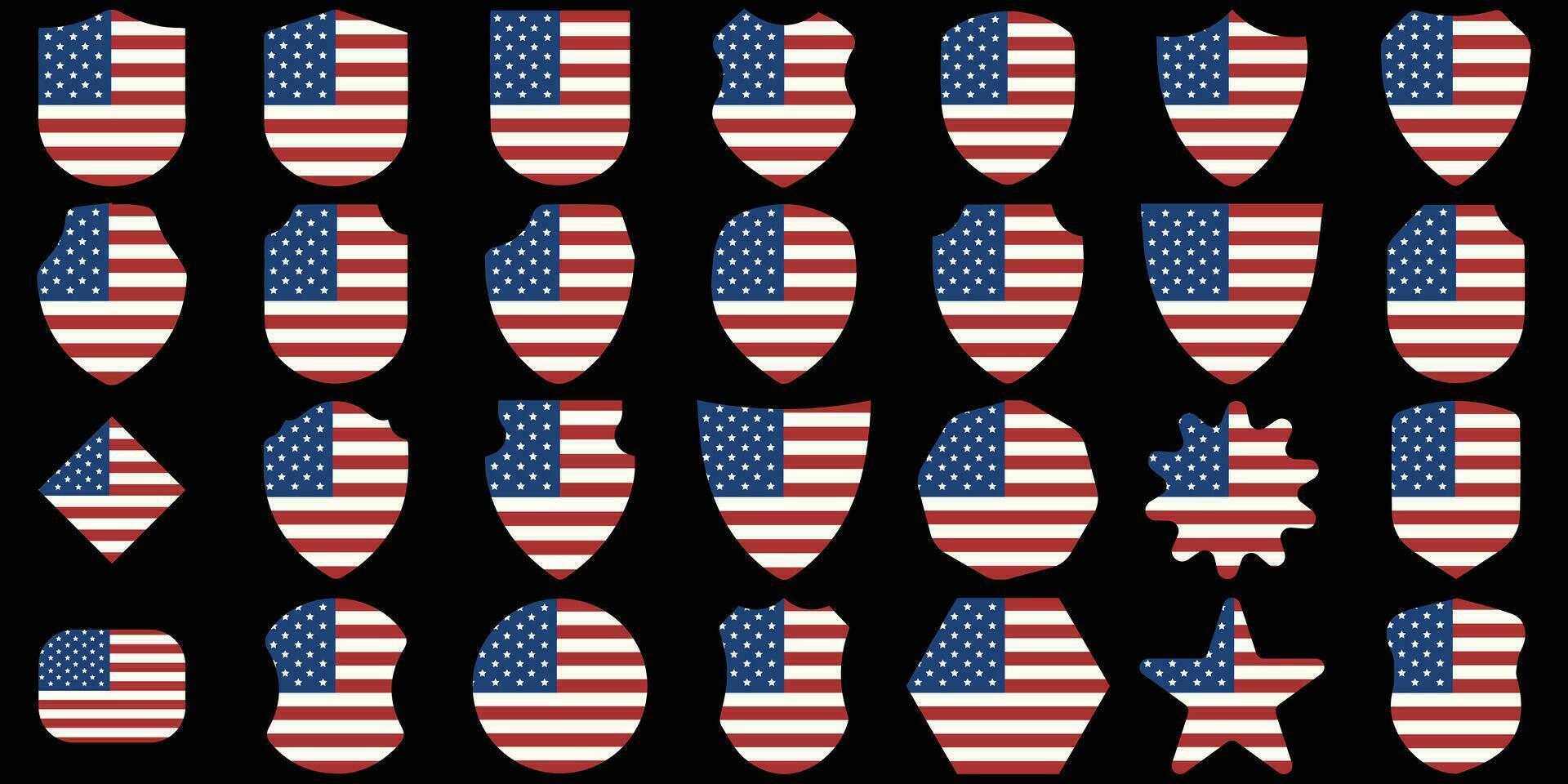 Amerikaans vlag vlak vector logo icoon. gemakkelijk vector knop vlag van de Verenigde staten van Amerika. Verenigde Staten van Amerika vlag. Verenigde Staten van Amerika vlag bundel ontwerp.