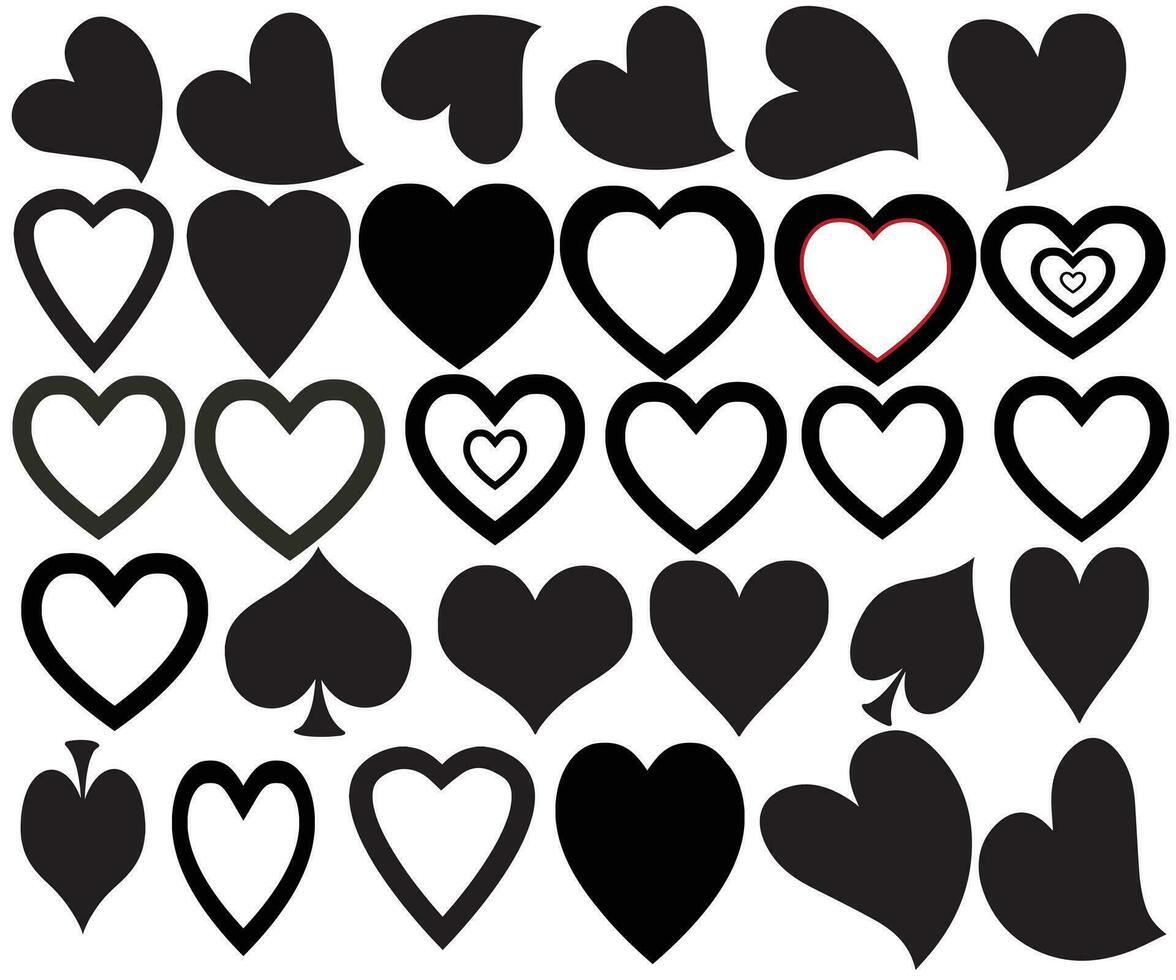 liefde, vector, harten icoon vector bundel verzameling, liefde symbool vector, hart vector icoon, Valentijnsdag dag teken, lineair icoon