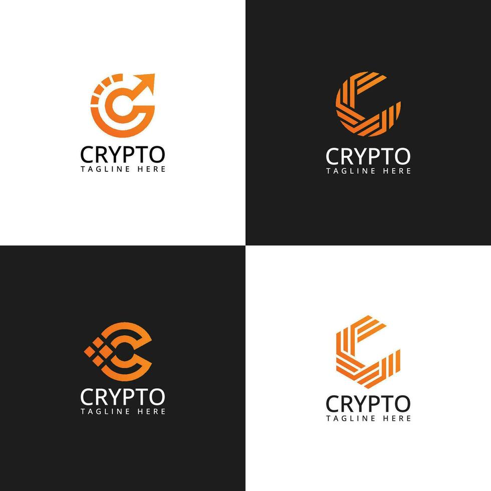 digitaal crypto valuta logo sjabloon. c brief crypto valuta logo vector icoon