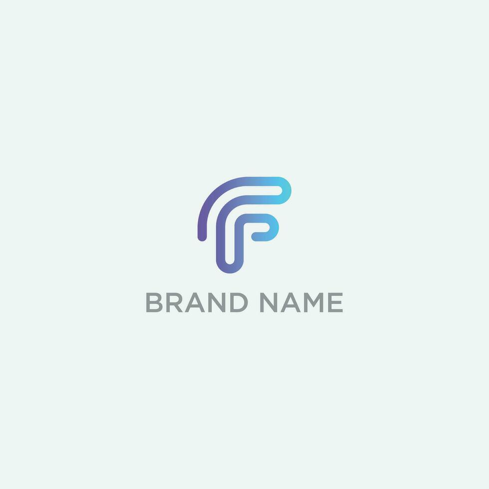 brief f logo reeks met helling ontwerp. abstract brief f voor digitaal technologie merk logo sjabloon. vector