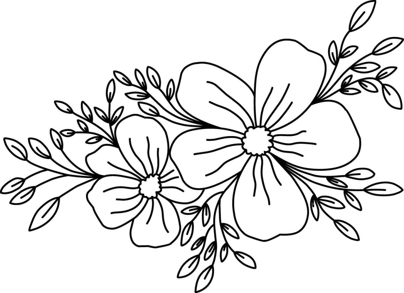 schattig bloemen en doorbladert decoratief icoon vector illustratie ontwerp icoon