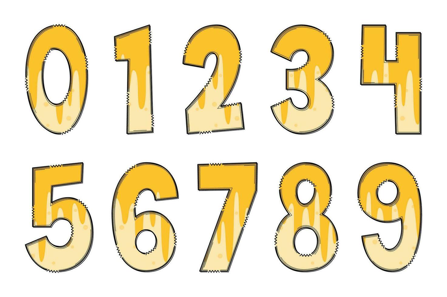 handgemaakt kwarktaart nummers. kleur creatief kunst typografisch ontwerp vector