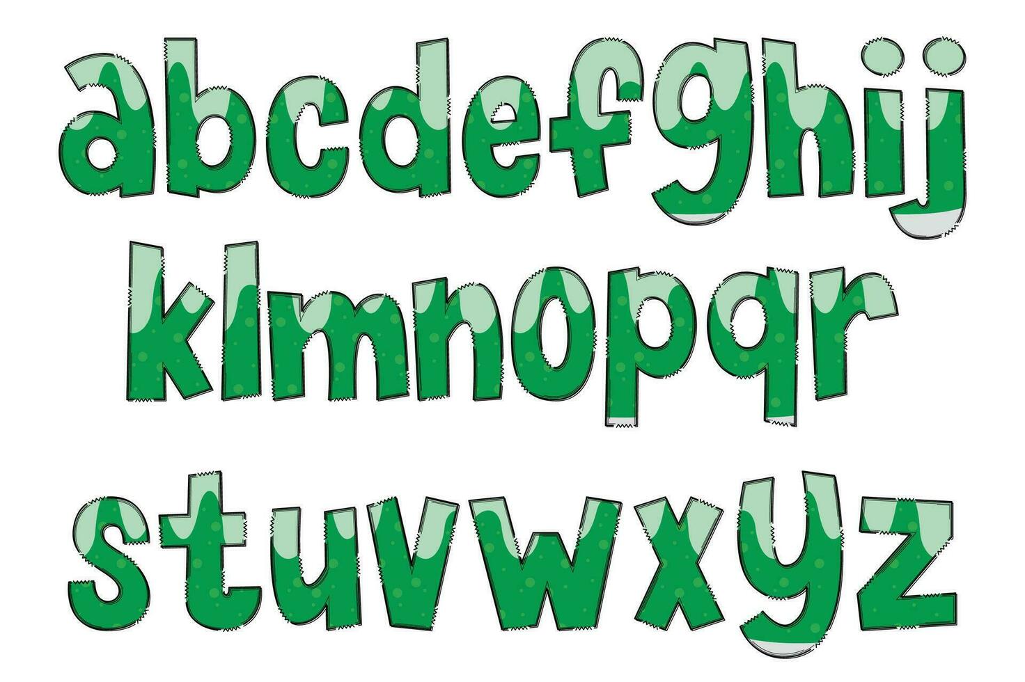 handgemaakt groen bier brieven. kleur creatief kunst typografisch ontwerp vector