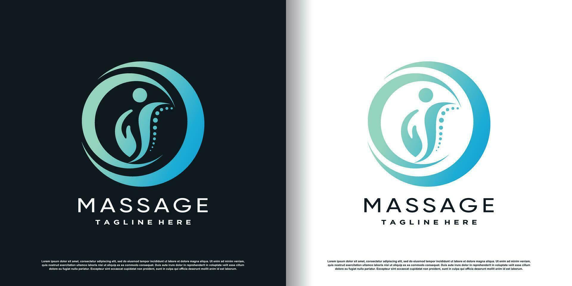 chiropractie logo ontwerp vector met creatief uniek concept premie vector