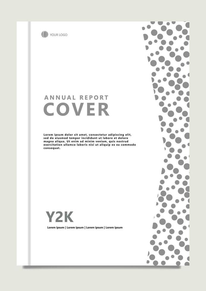 vector jaar- verslag doen van sjabloon met grijs halftone patroon. geschikt voor bedrijf, bedrijf, school, regering, en organisatie.