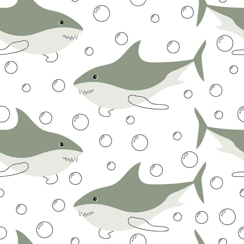 haai naadloos patroon vector