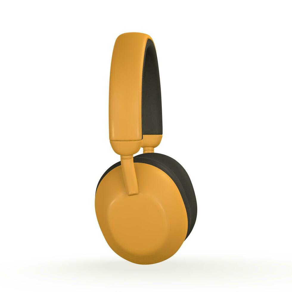 3d realistisch kleur koptelefoon in plastic tekenfilm stijl. vector illustratie