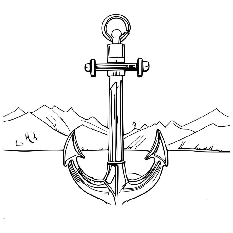 schip anker of boot anker vlak vector