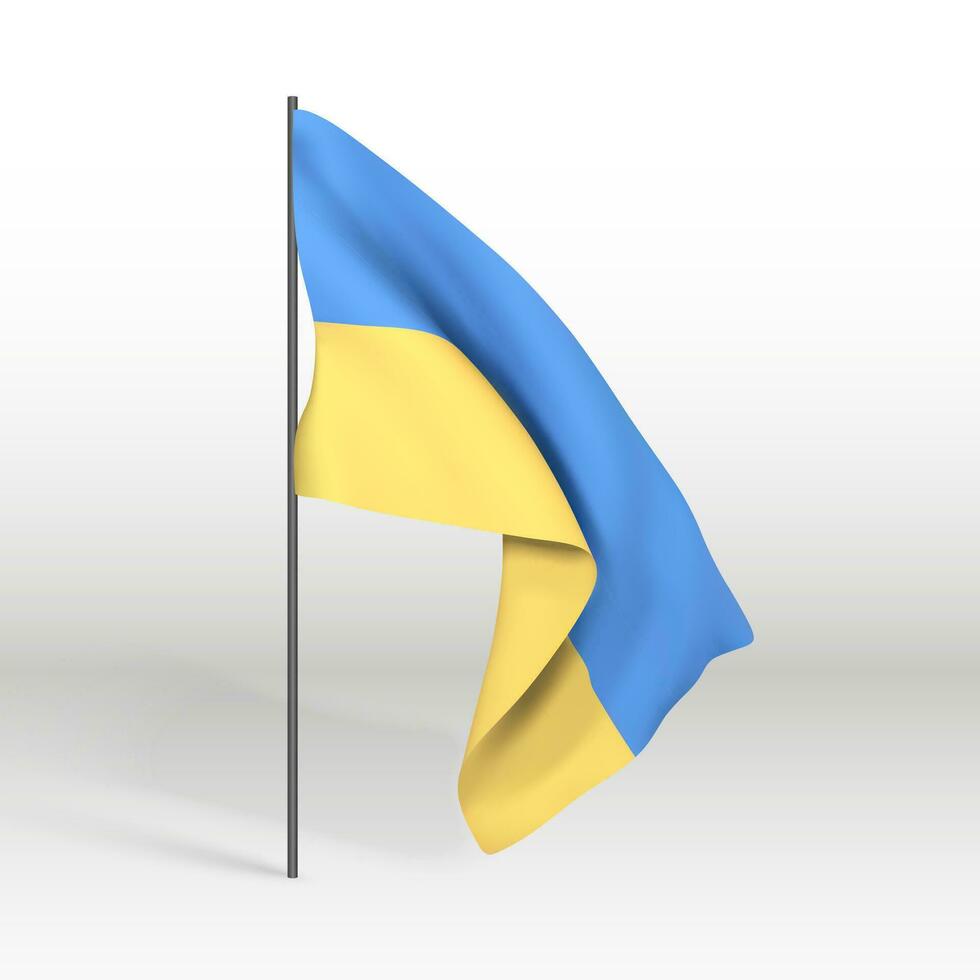 realistisch Oekraïne vlag Aan wit bakgrond. vector illustratie