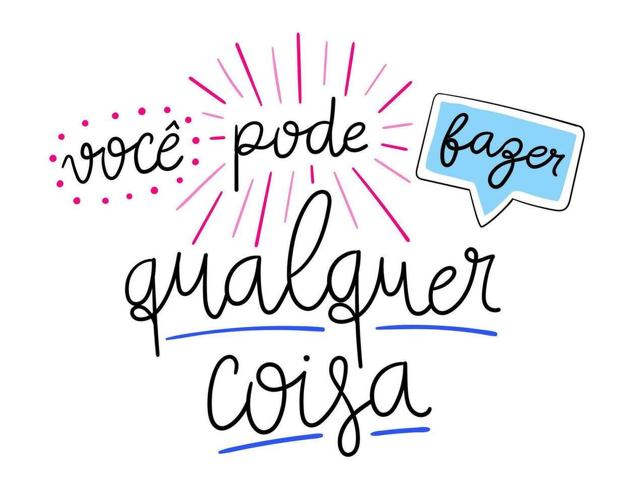 motiverende belettering bericht in Portugees. vertaling - u kan Doen iets. vector