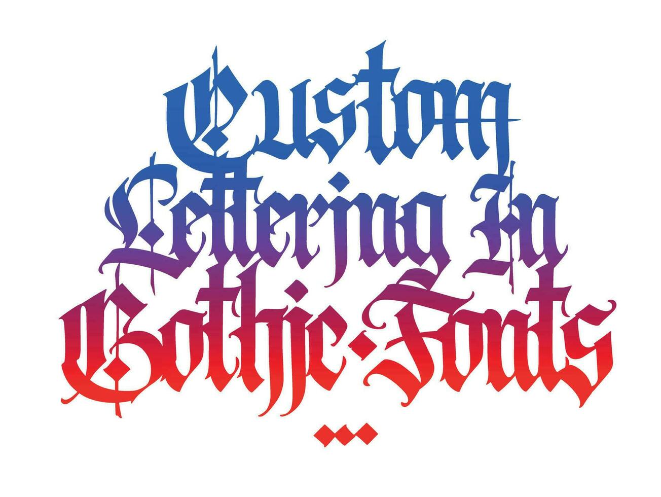 gotisch stijl belettering. vector. gotisch oud Germaans lettertype. middeleeuws Latijns brieven. schoonschrift en belettering. ontwerp voor stoffen en verpakking. vector