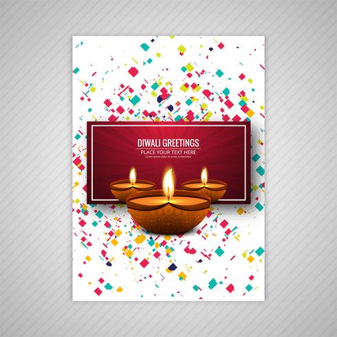 Gelukkige diwali kleurrijke brochure sjabloon vector