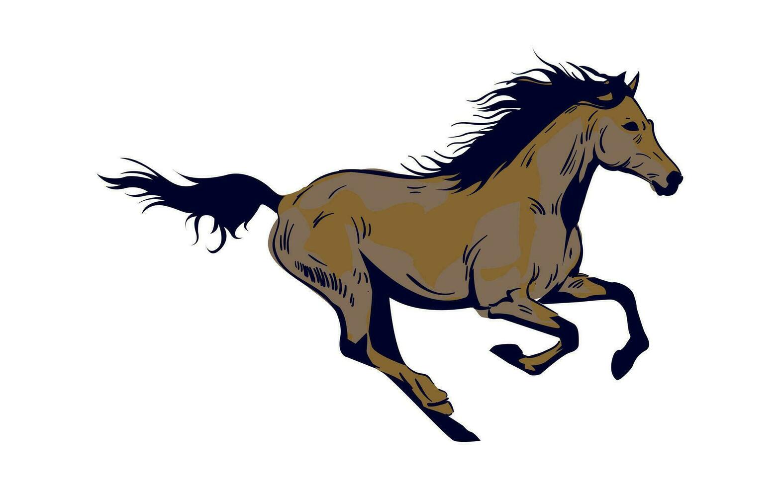 paard mustang rennen wijnoogst t overhemd ontwerp vector illustratie
