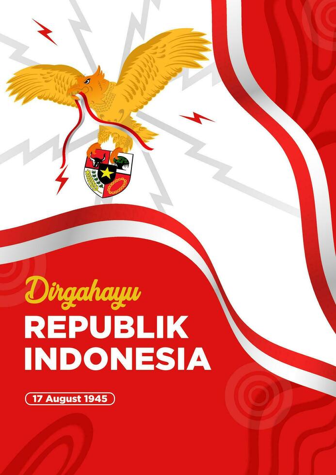 uniek poster Sjablonen Indonesië onafhankelijkheid dag met garuda pancasila vector illustratie