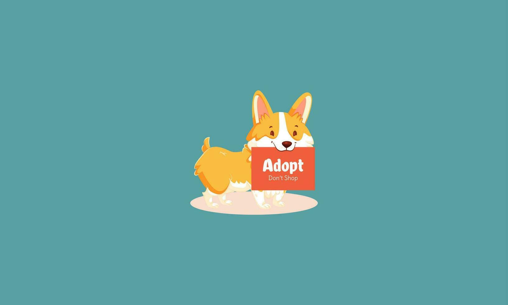 adopteren hond sticker vector illustratie vlak ontwerp