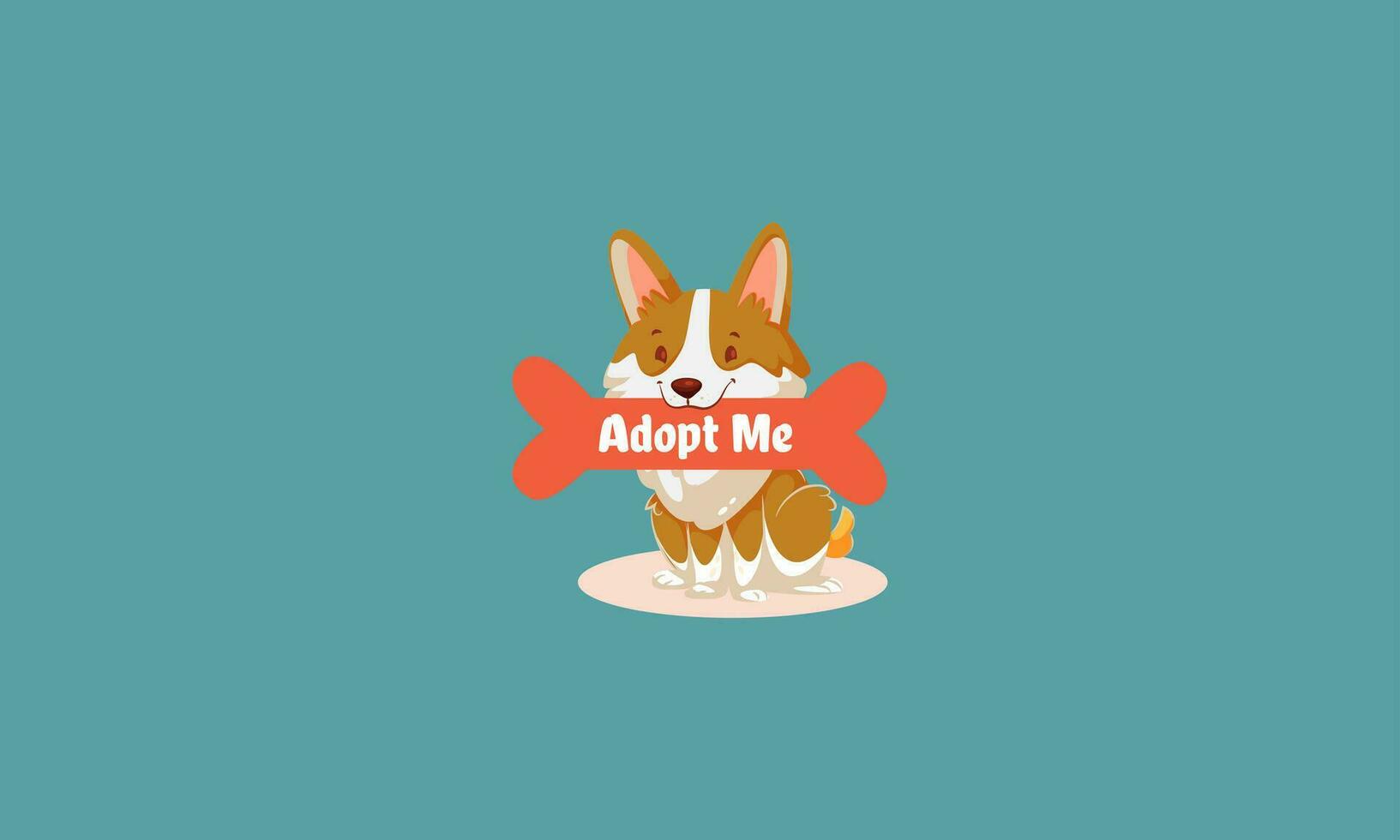 adopteren hond sticker vector illustratie vlak ontwerp