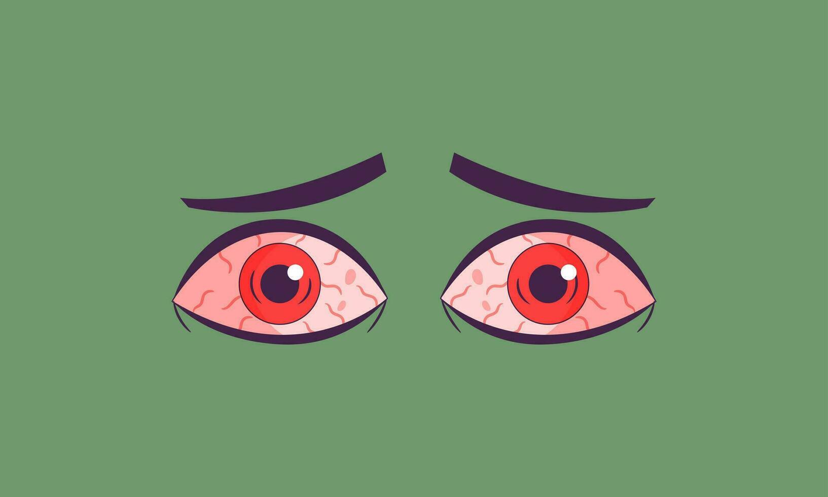 rood ogen tekenfilm vector vlak ontwerp