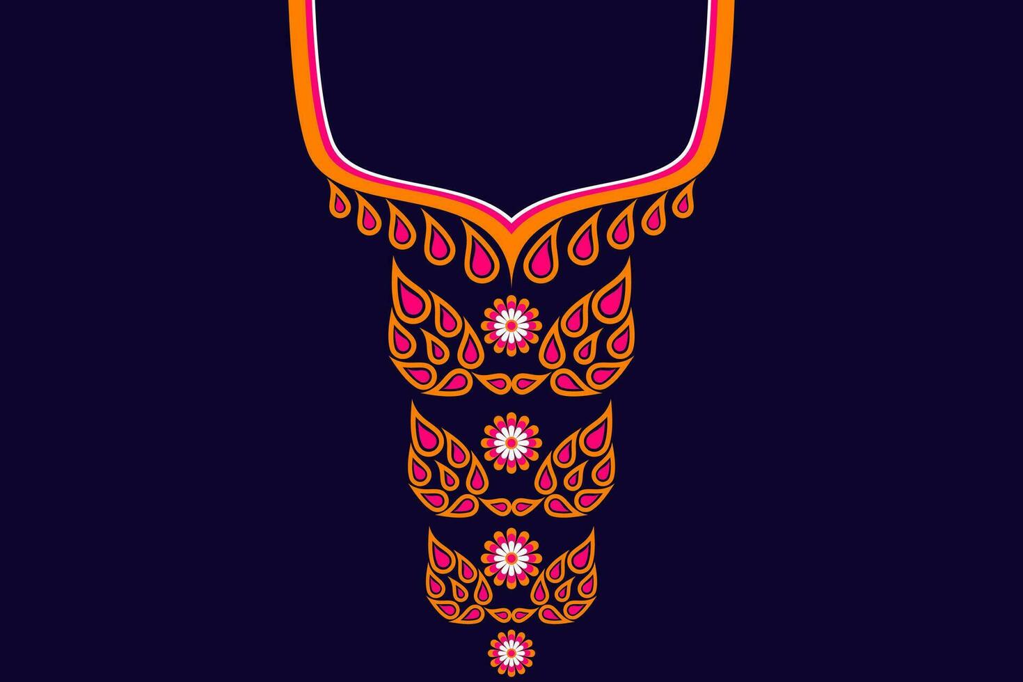 etnisch halsband kant patroon traditioneel Aan zwart achtergrond. ketting borduurwerk abstract vector illustratie. ontwerpen voor mode, mode Heren, mode Dames, kaftan, halsband patroon, ketting patroon