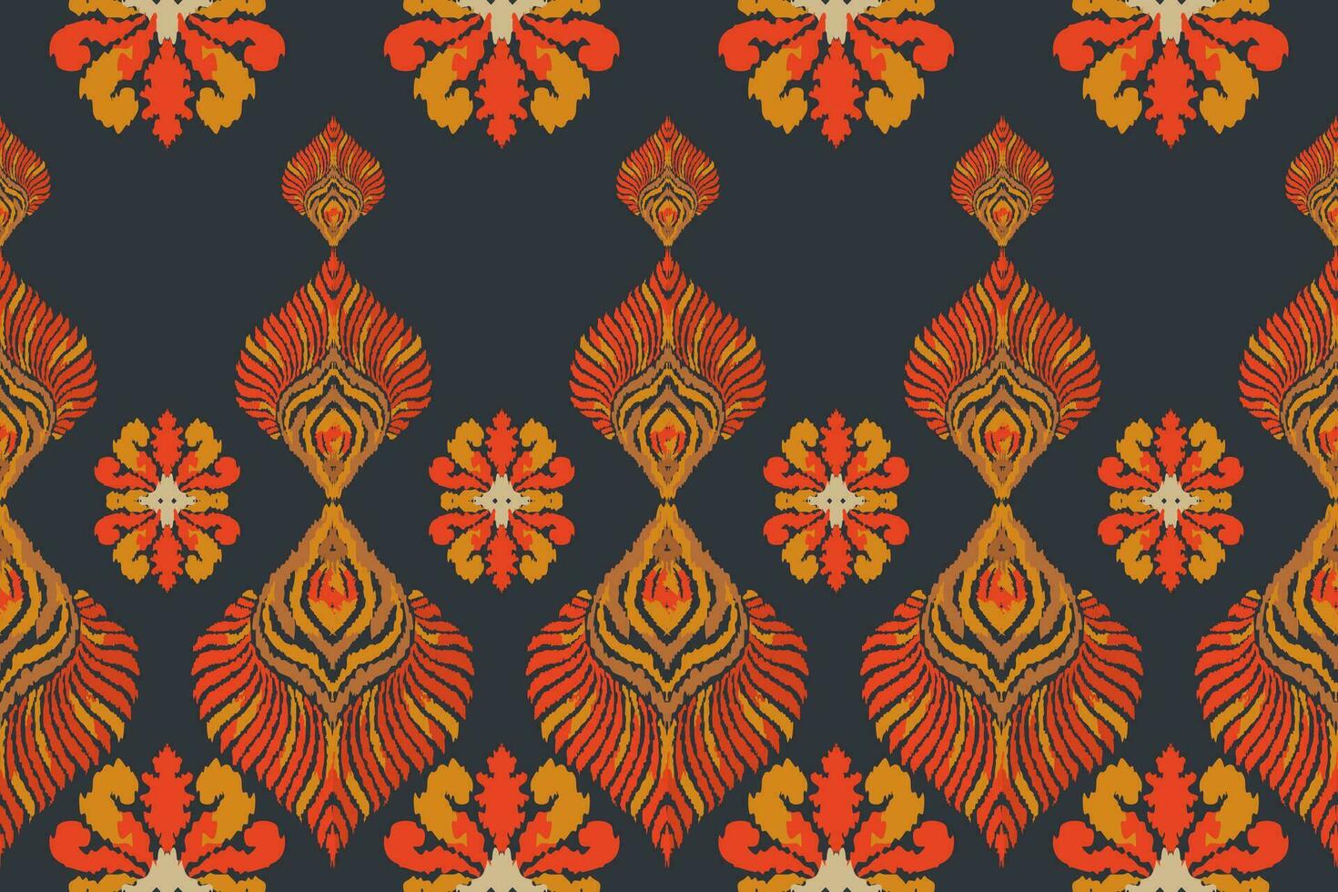 ikat romance etnisch Pauw tribal naadloos patroon voor behang, decoratie, stof en textiel, achtergrond, tapijt. vector