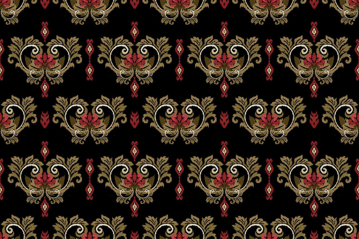 ikat romance etnisch Pauw tribal naadloos patroon voor behang, decoratie, stof en textiel, achtergrond, tapijt. vector