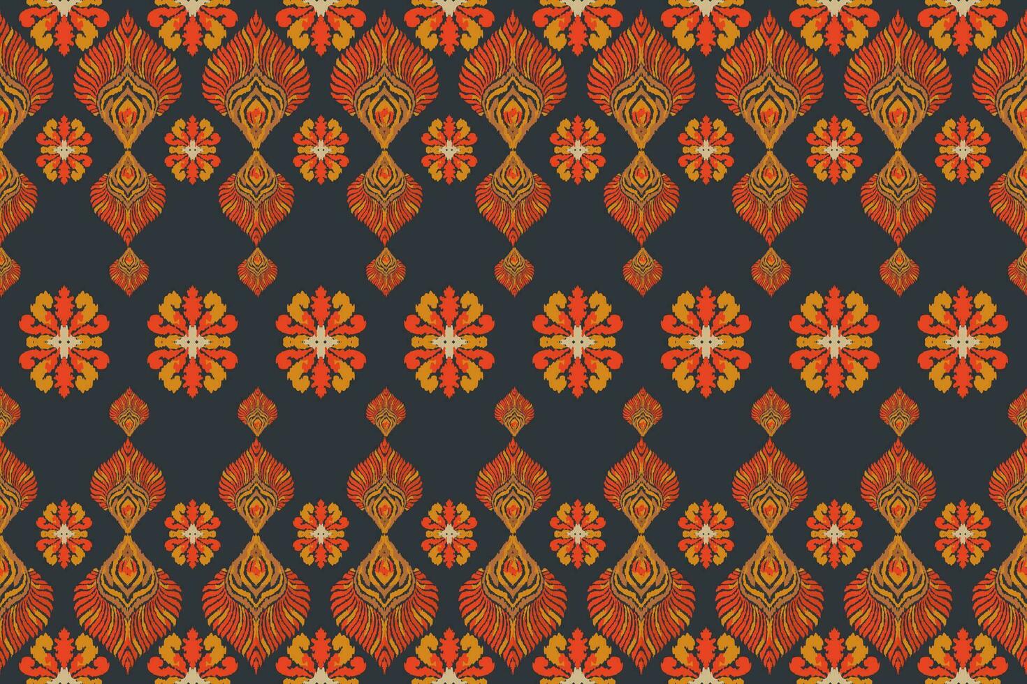 ikat romance etnisch Pauw tribal naadloos patroon voor behang, decoratie, stof en textiel, achtergrond, tapijt. vector