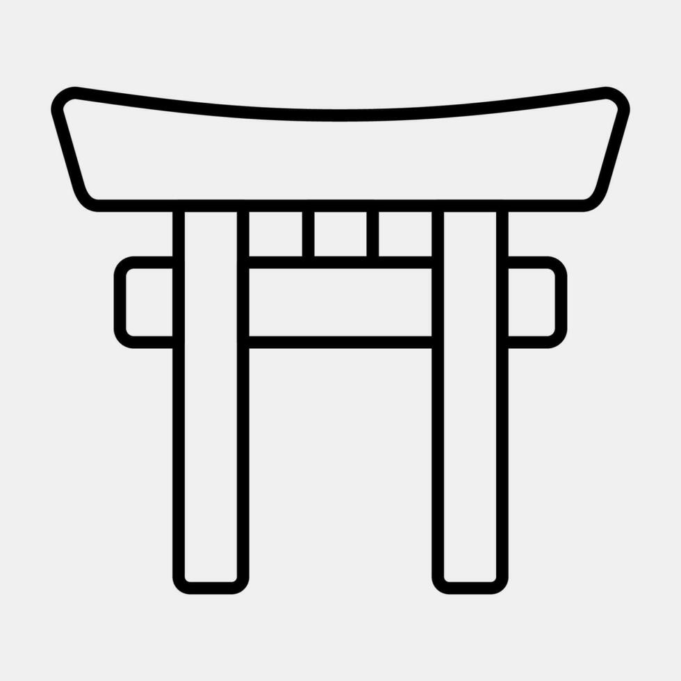 icoon torii poort. Japan elementen. pictogrammen in lijn stijl. mooi zo voor afdrukken, affiches, logo, advertentie, infografieken, enz. vector