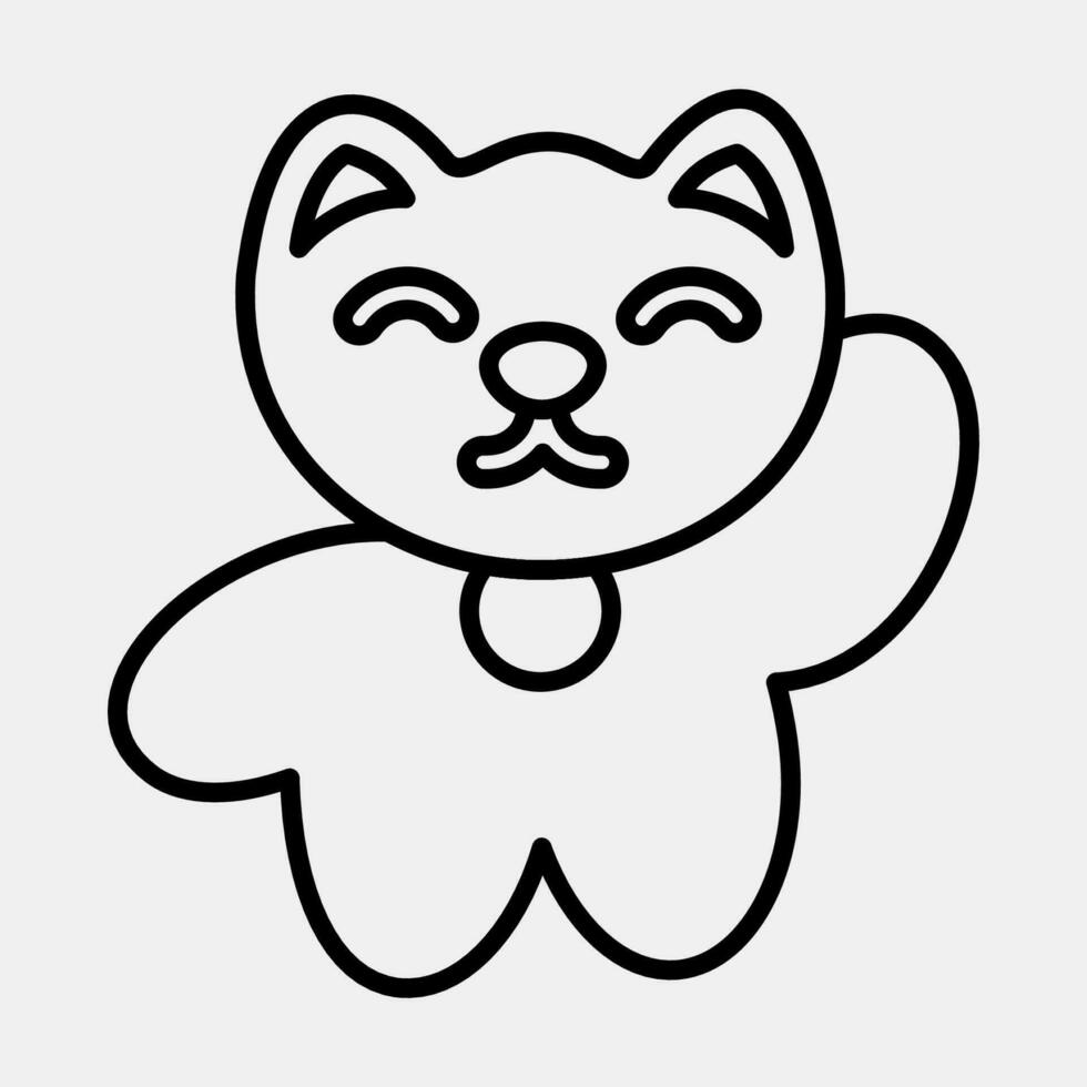 icoon maneki neko kat. Japan elementen. pictogrammen in lijn stijl. mooi zo voor afdrukken, affiches, logo, advertentie, infografieken, enz. vector