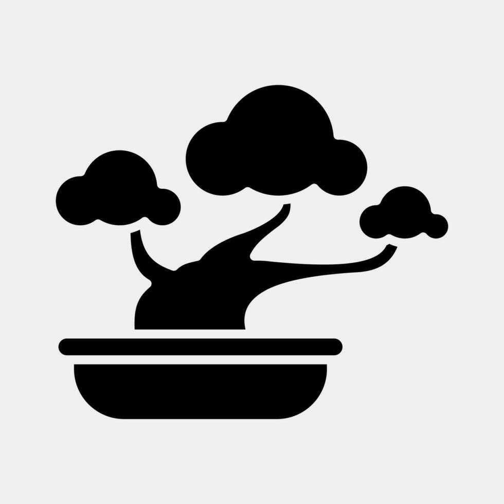 icoon bonsai. Japan elementen. pictogrammen in glyph stijl. mooi zo voor afdrukken, affiches, logo, advertentie, infografieken, enz. vector