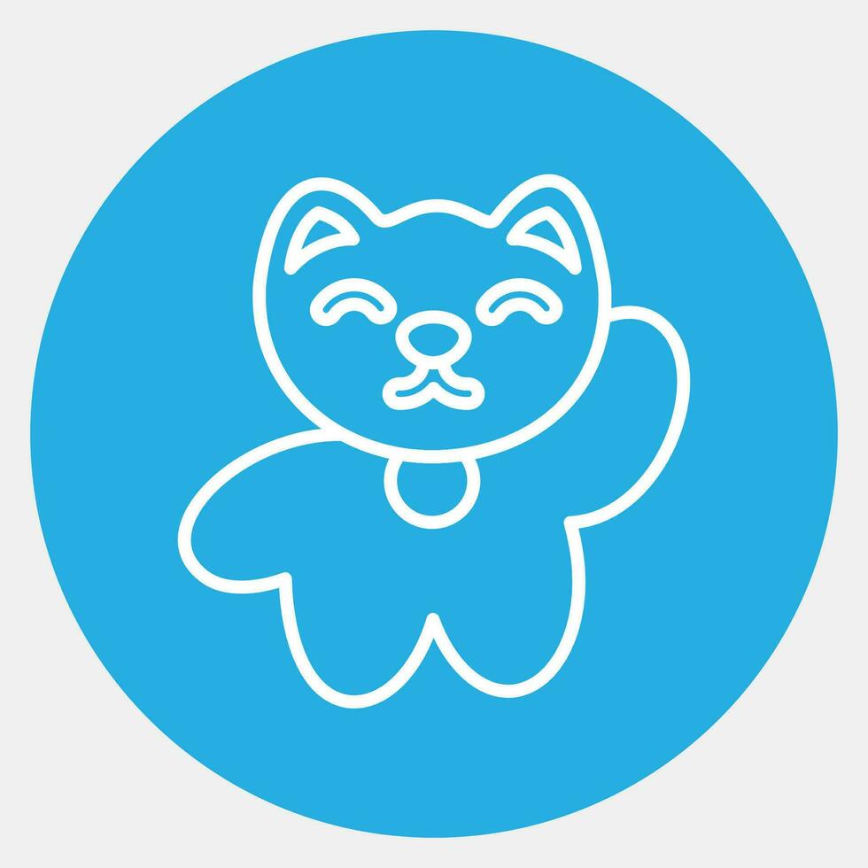 icoon maneki neko kat. Japan elementen. pictogrammen in blauw ronde stijl. mooi zo voor afdrukken, affiches, logo, advertentie, infografieken, enz. vector