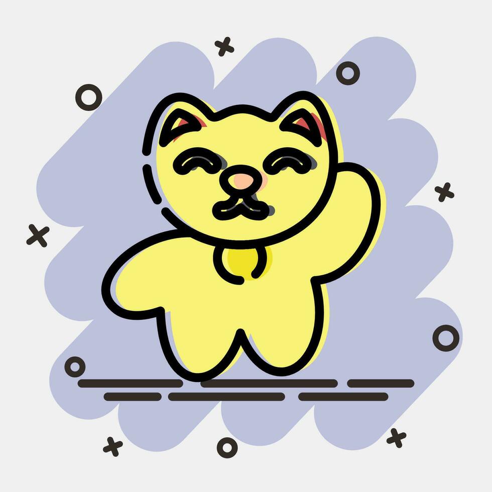 icoon maneki neko kat. Japan elementen. pictogrammen in grappig stijl. mooi zo voor afdrukken, affiches, logo, advertentie, infografieken, enz. vector