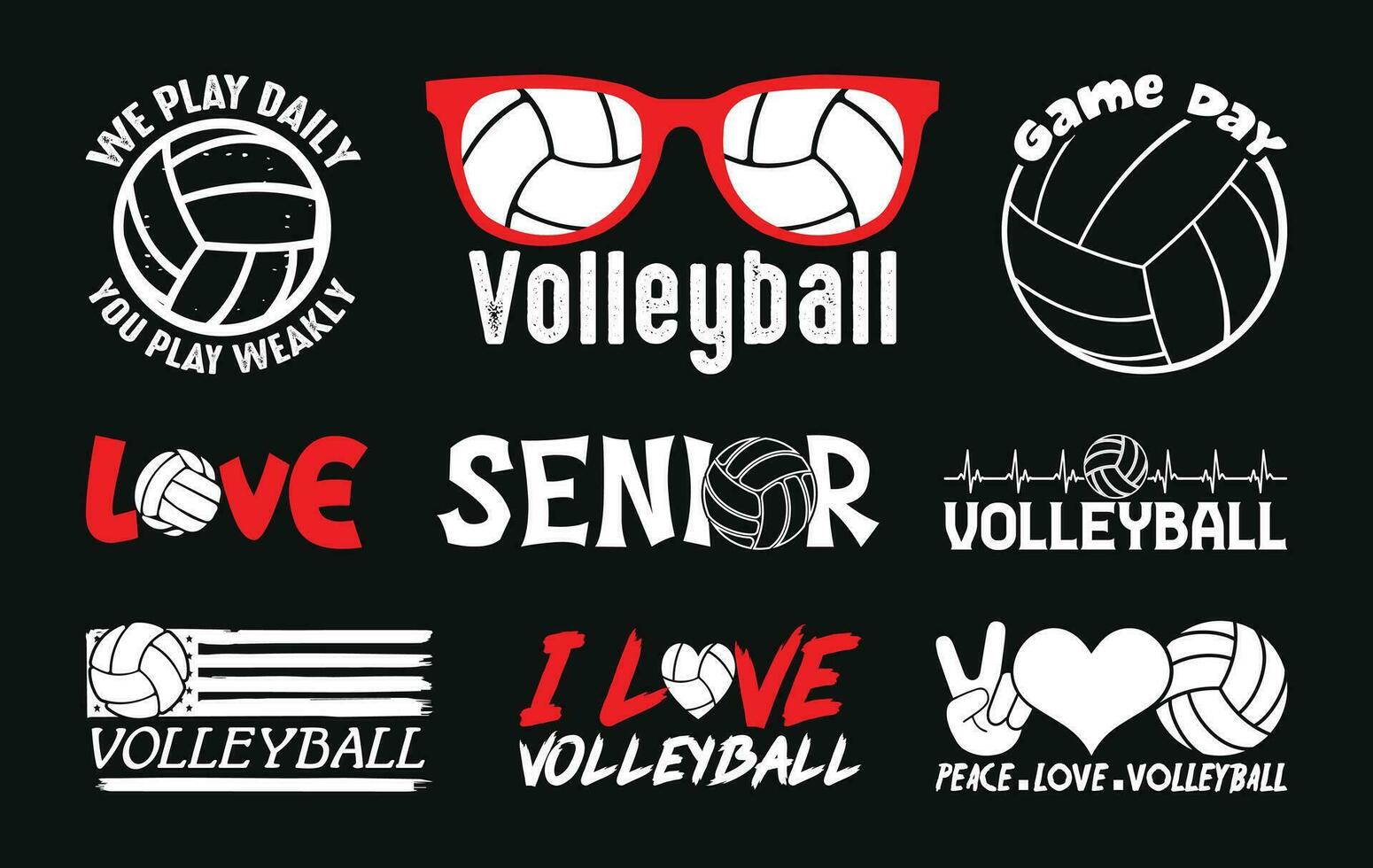 volleybal t overhemd ontwerp bundel, vector volleybal t overhemd ontwerp, volleybal shirt, volleybal typografie t overhemd ontwerp verzameling