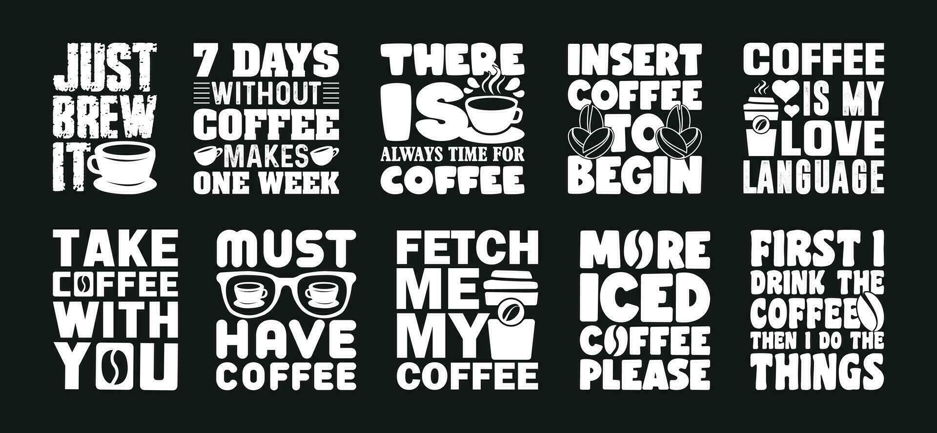 koffie t overhemd ontwerp bundel, vector koffie t overhemd ontwerp, koffie shirt, koffie typografie t overhemd ontwerp verzameling