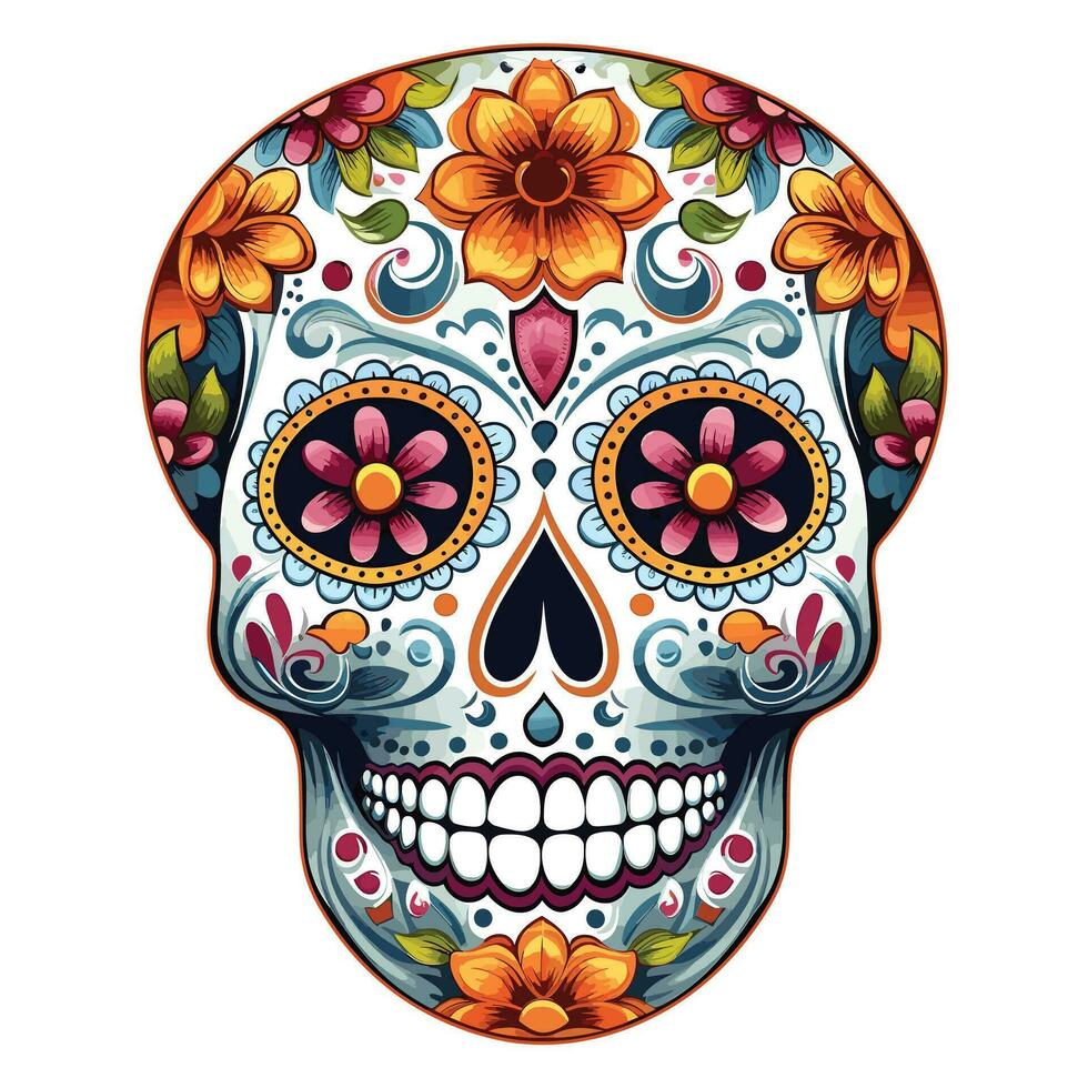 dia de los Muertos Mexicaans schedel, dag van de dood Mexicaans schedel vector