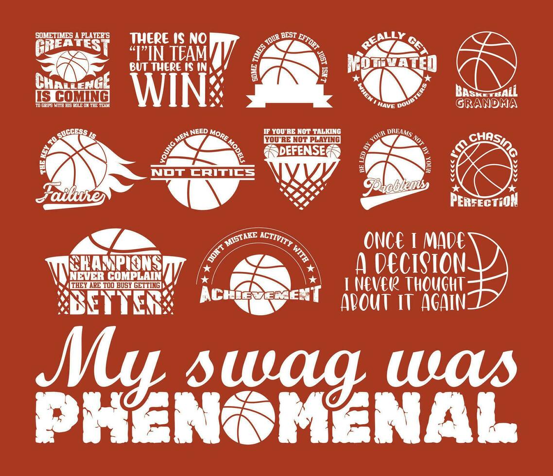 basketbal t overhemd ontwerp bundel, citaten over basketbal, basketbal t shirt, basketbal typografie t overhemd ontwerp verzameling vector