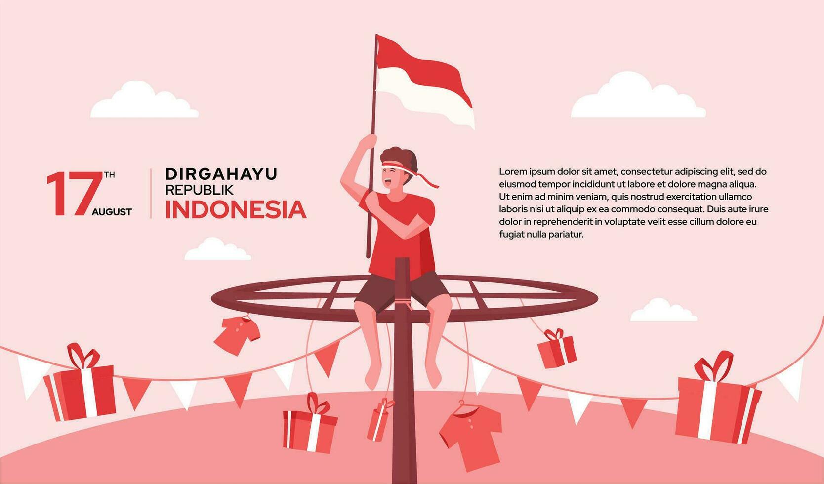 Indonesische onafhankelijkheidsdag viering vector