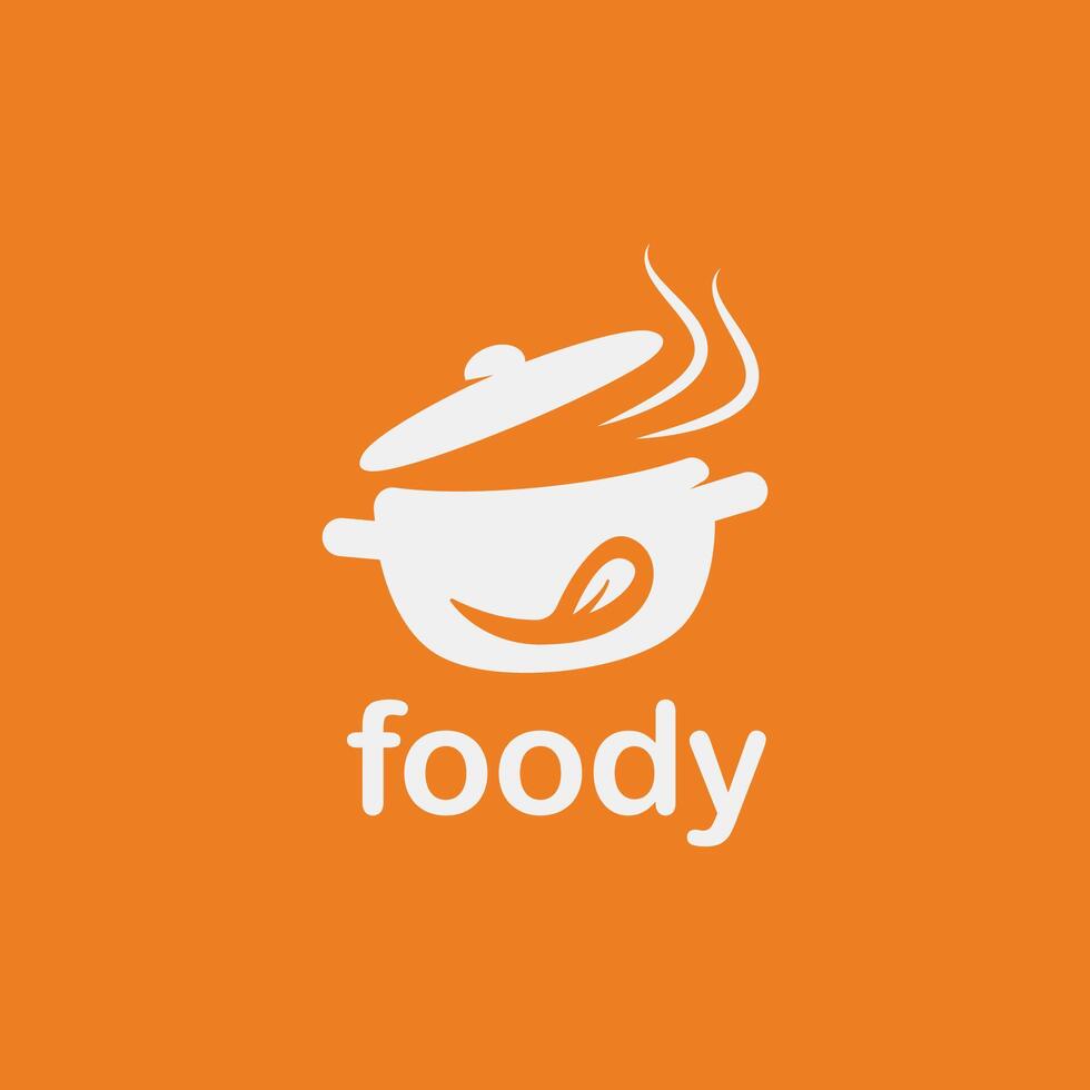 foody logo, pot, glimlach icoon logo vector