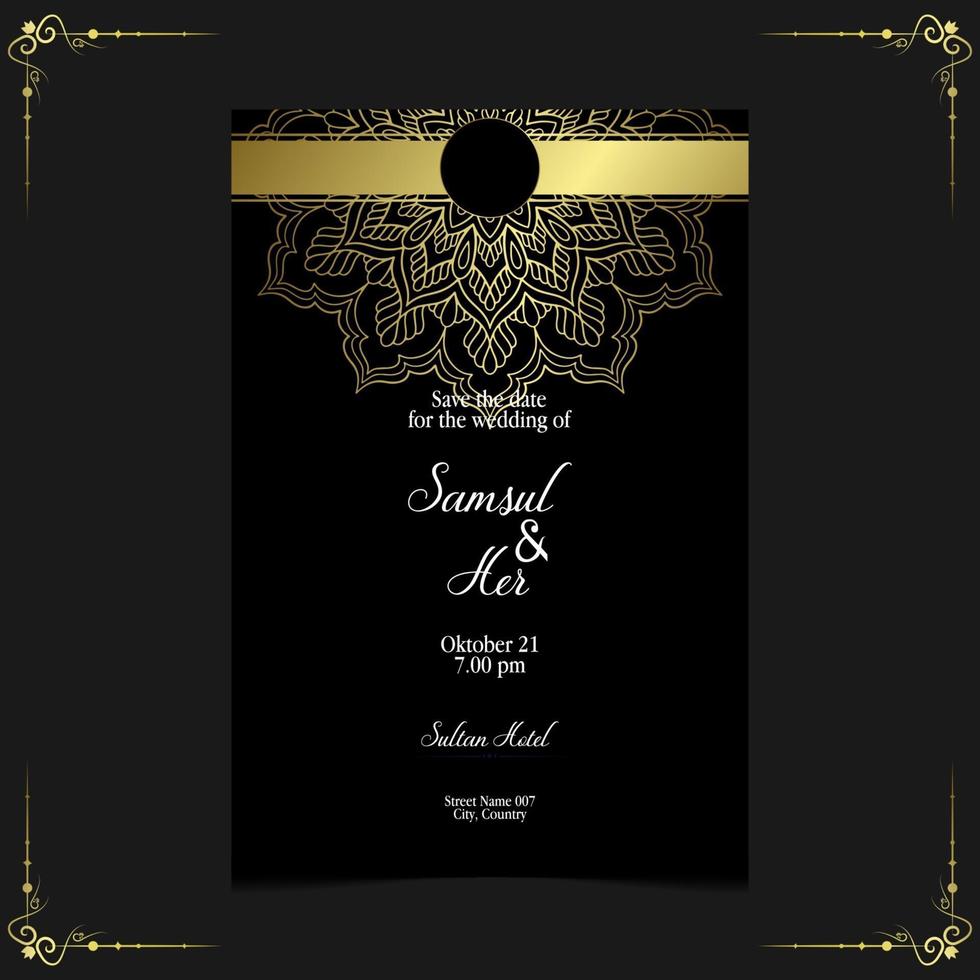 luxe mandala patroon achtergrond met gouden arabesque pro vector pro vector