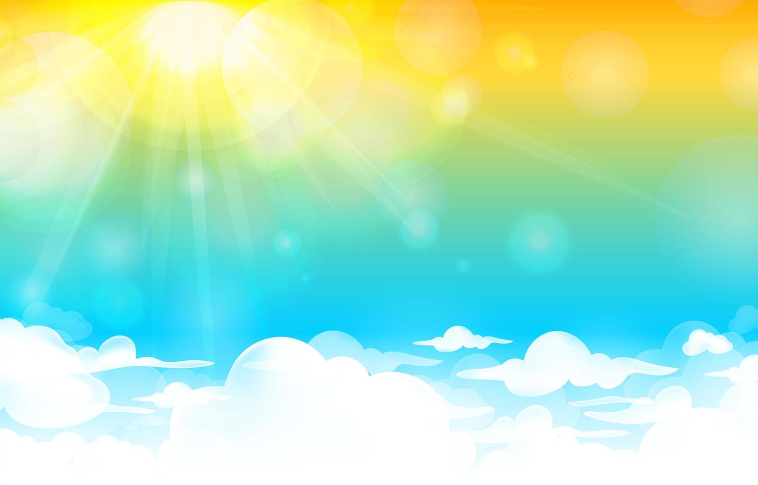 lucht en zon achtergrond sjabloon vector