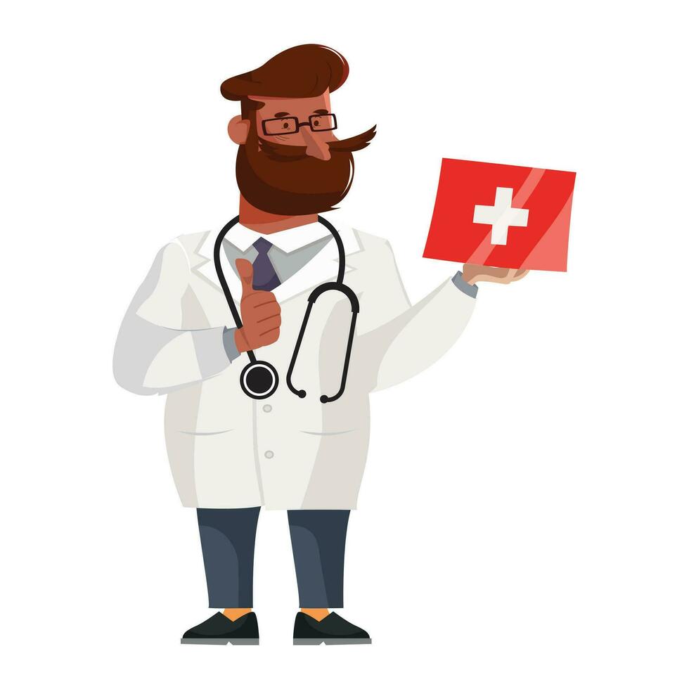 mannetje dokter icoon schattig tekenfilm karakter schetsen vector