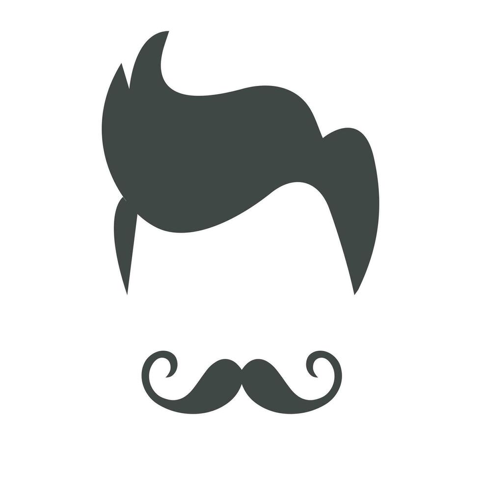 silhouet gezicht Mens koel met baard snor logo ontwerp vector grafisch symbool icoon teken illustratie creatief idee pro vector