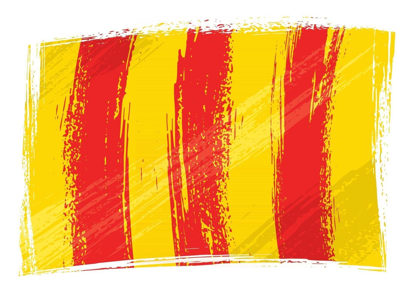 grunge geschilderde foix regio van frankrijk vlag vector