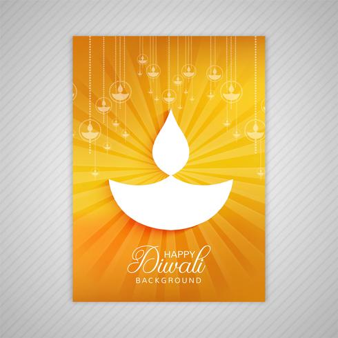 Sier elegante diwali wenskaart brochure sjabloon vector