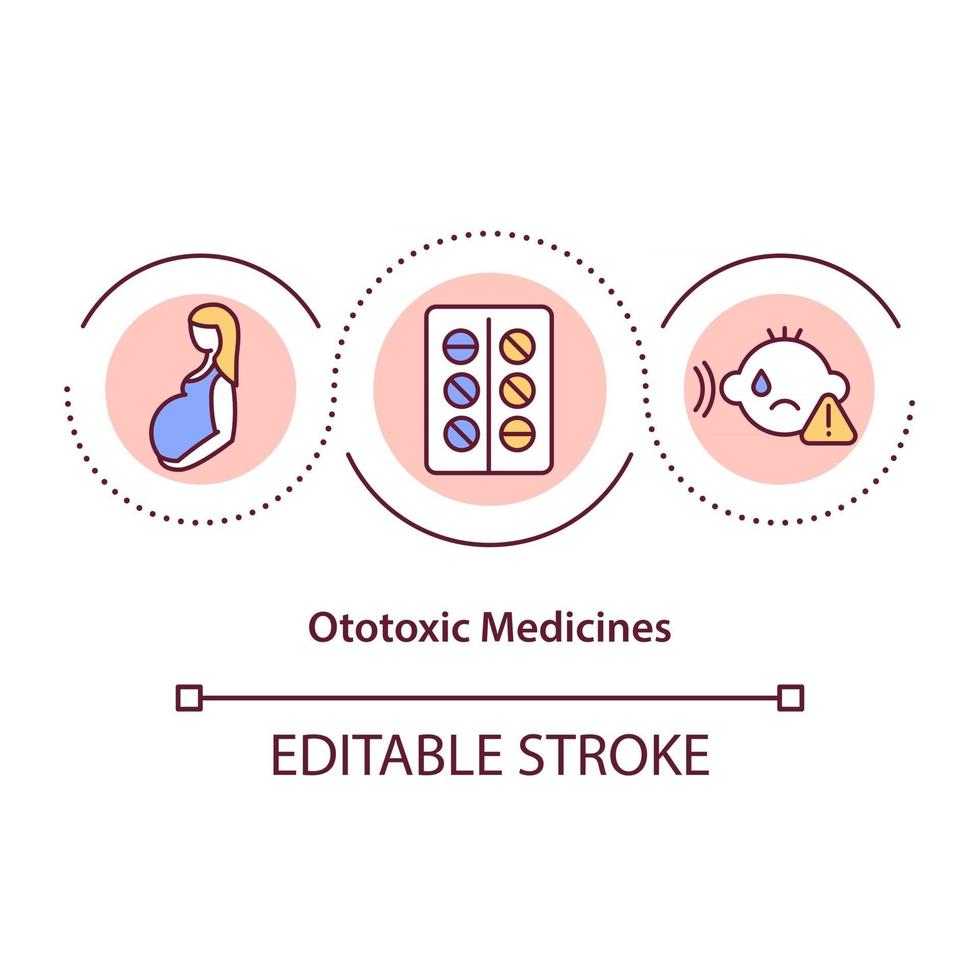 ototoxische medicijnen concept icoon vector