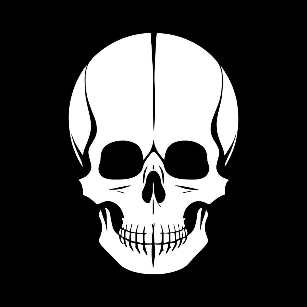 schedel botten skelet logo gemakkelijk zwart tatoeëren vector