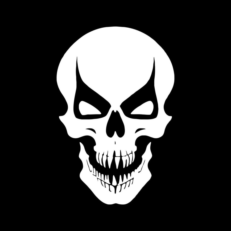 schedel botten skelet logo gemakkelijk zwart tatoeëren piraat vector