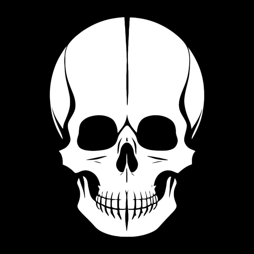 schedel botten skelet logo gemakkelijk zwart tatoeëren piraat vector