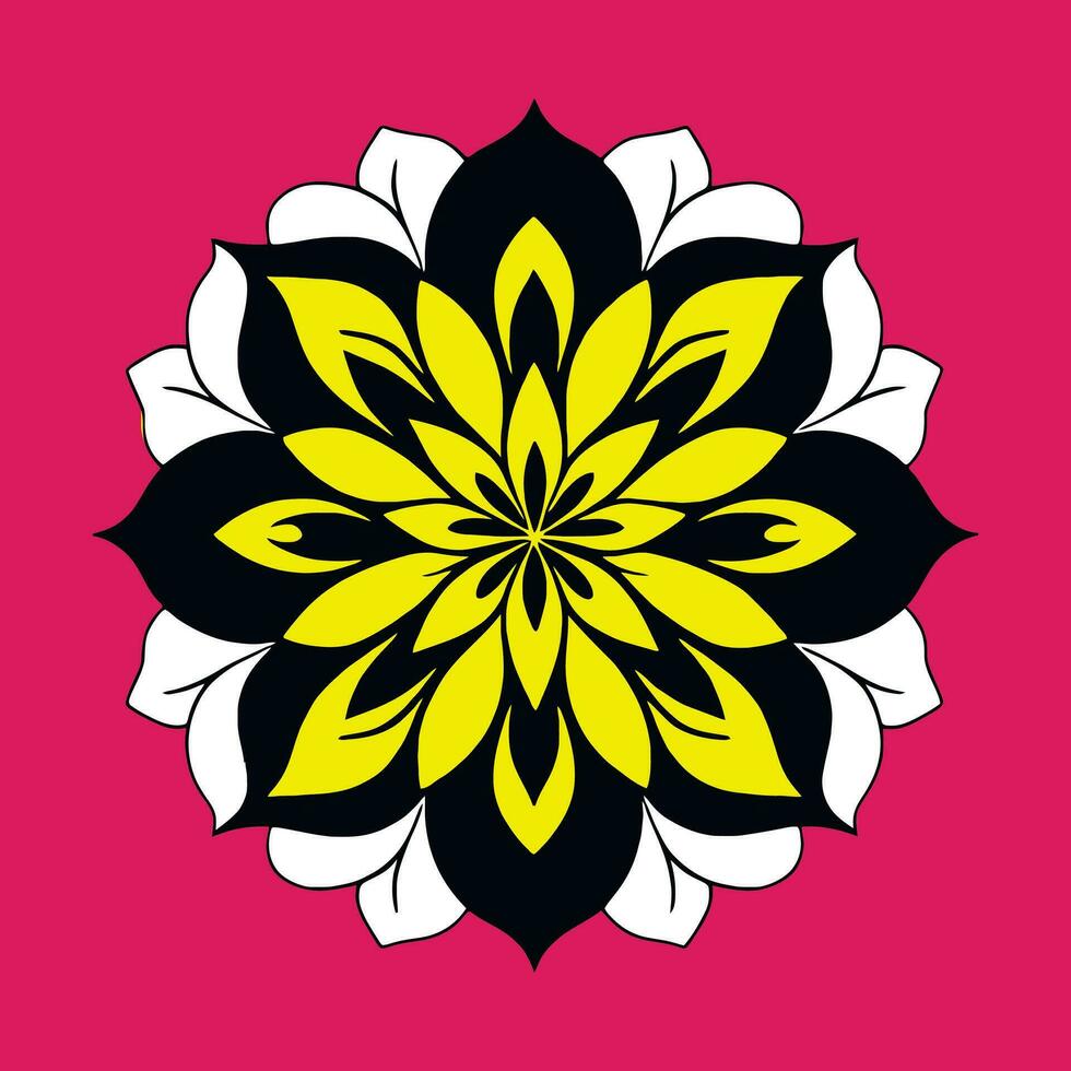 bloem logo vector gemakkelijk abstract vlak mandala tatoeëren fabriek kleur bloesem bloem bloeien stencil