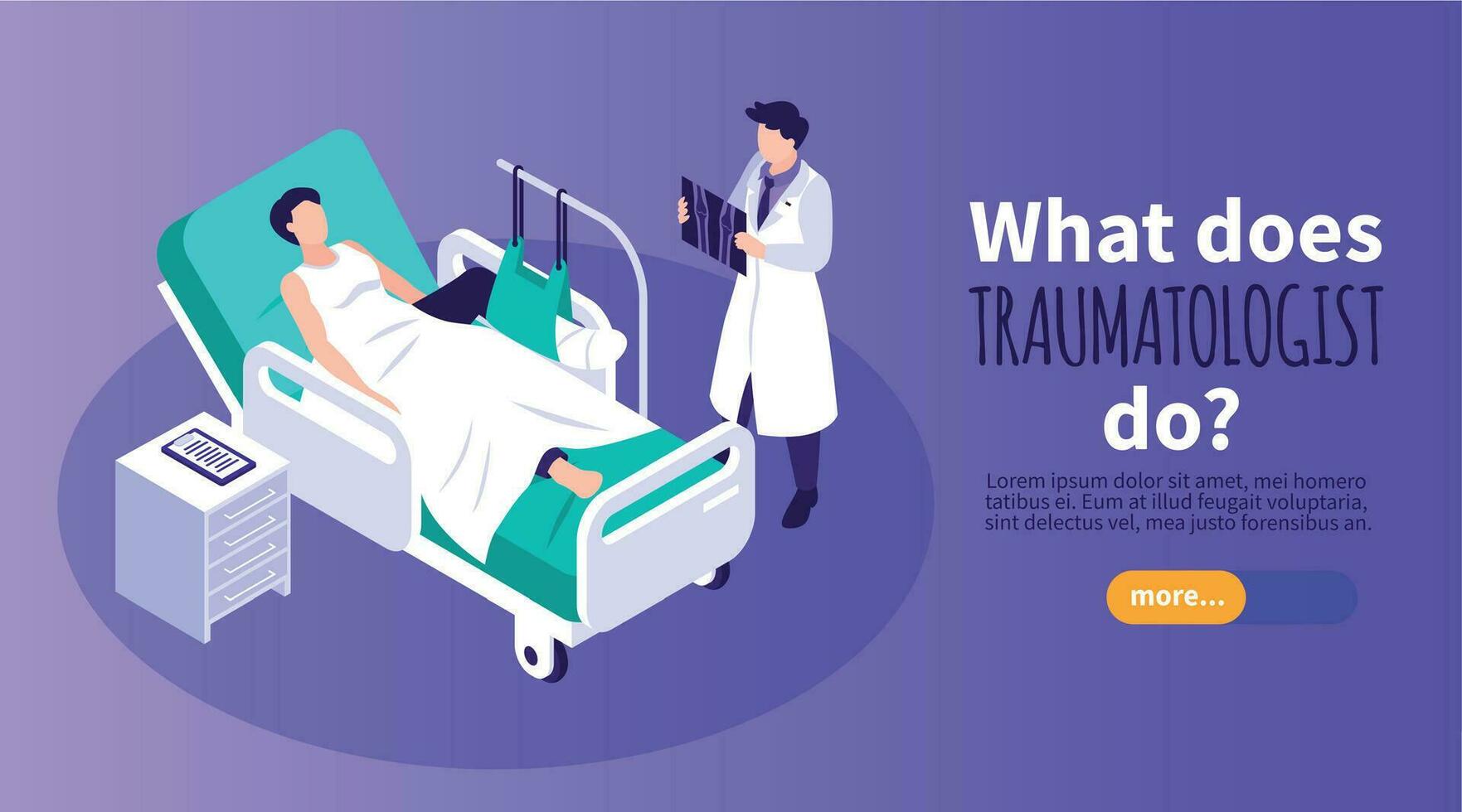 traumatoloog horizontaal banier vector